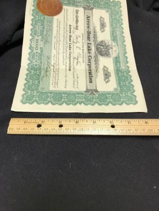 Lake ArrowHead California 1925 Arrow - Bear Lake Corporation Stock Certificate 3