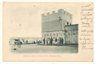 Postcard Rppc Different Styles Dress Zululand Police Fort Nongqayi South Africa