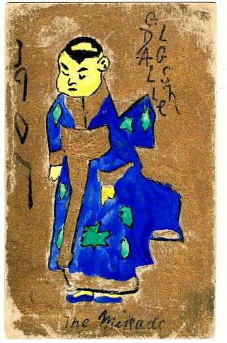 Hand Drawn Postcard Of - The Mikado - Sent To Ms.  Maud Maydwell,  Streatham,  1907