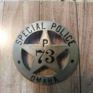Antique Obsolete Cut Out Star Special Police Badge Omaha Nebraska