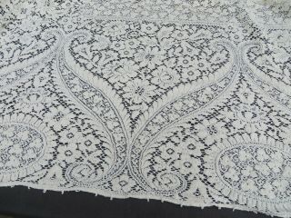 Vtg Quaker Lace Tablecloth TAG 2130 82X62 Ornate Design Dense Cotton Loops 5