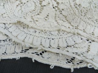 Vtg Quaker Lace Tablecloth TAG 2130 82X62 Ornate Design Dense Cotton Loops 6
