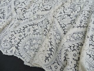 Vtg Quaker Lace Tablecloth TAG 2130 82X62 Ornate Design Dense Cotton Loops 7