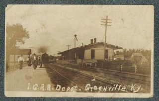 Greenville Kentucky Railroad Depot - Circa 1908 Rppc Photo Grade 3