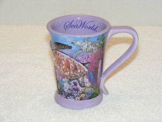 Sea World Coffee Mug With Sea Turtles & Rhinestones (g09) Guc