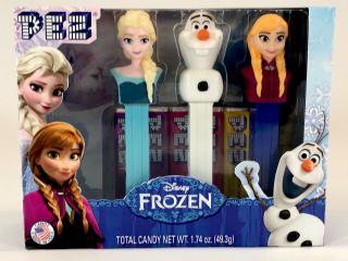 Disney Frozen Movie,  3 Pack Pez Dispensers - Elsa,  Anna,  Olaf