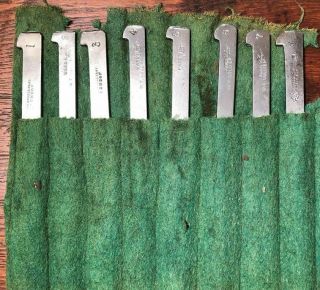 Antique English Make Plane Irons 1 - 8 Total Eight Irons As Pictured.