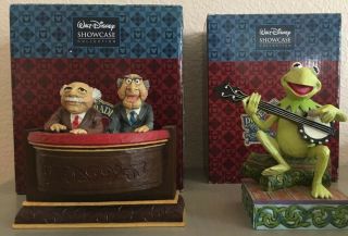 Set Jim Shore Disney Muppets Kermit Waldorf Statler Critical Curmudgeons