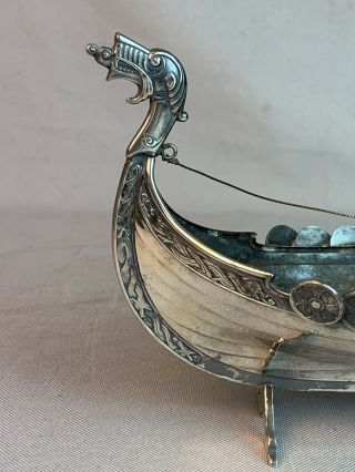 Sterling Silver Norwegian Viking Ship Golf Trophy Poss.  By David Andersen 393 g 7
