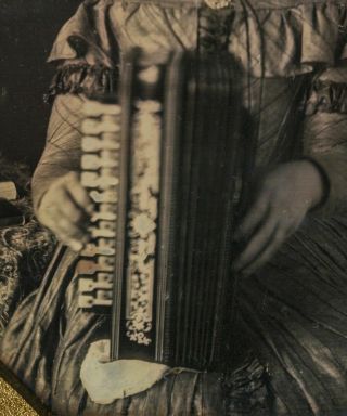 6th Plate Daguerreotype of a Woman with an Accordion 2