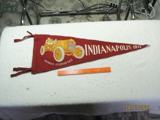 Vintage Indianapolis 500 Miles Speedway Race 1913 Pennant Flag
