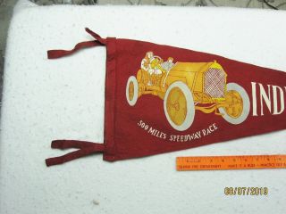 Vintage INDIANAPOLIS 500 MILES SPEEDWAY RACE 1913 Pennant Flag 2