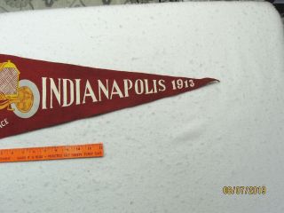Vintage INDIANAPOLIS 500 MILES SPEEDWAY RACE 1913 Pennant Flag 3