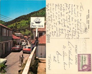 S11790 Main Street Cars,  Road Town Tortola,  British Virgin Islands Postcard 1967