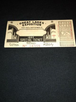 Vintage Great Lakes Expl Special Ticket 1937