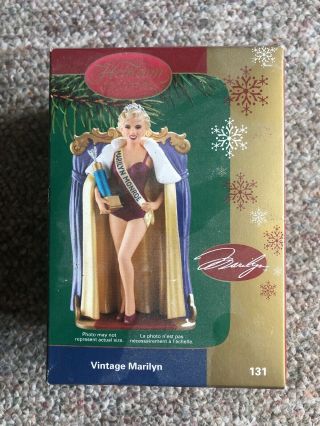 Vintage Marilyn Monroe Carlton Cards Ornament Beauty Contest Pin - Up Girl