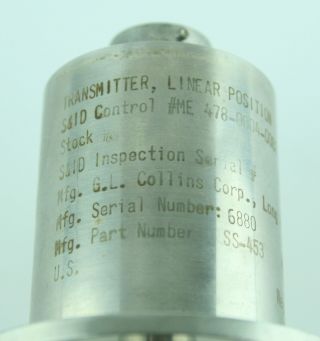 Rare NASA Apollo COMMAND MODULE Rocket Engine Flight Hardware LVD Transducer 10