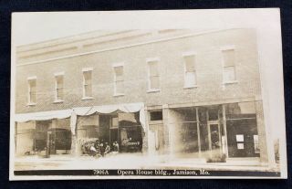 C.  1910 Real Photo Postcard Opera House Bldg Jameson Mo Missouri Rppc