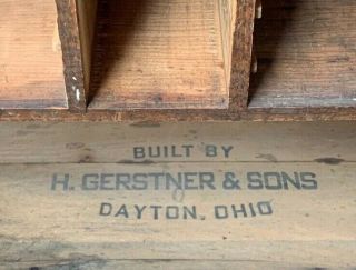 H.  Gerstner & Sons Dayton,  Ohio Wooden Jewelry Tool Machinist Chest Box Vintage
