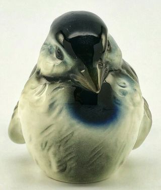 Vintage Goebel West Germany Porcelain Sparrow Bird Figurine Brown Blue Black 3