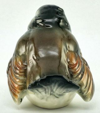 Vintage Goebel West Germany Porcelain Sparrow Bird Figurine Brown Blue Black 5
