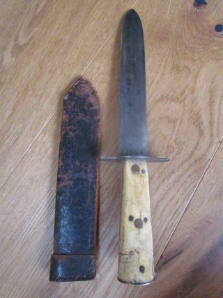 Antique Unsigned Mid 1800s American Bowie Knife,  13 " Inch Length