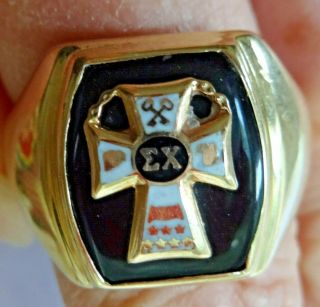 Vintage Sigma Chi 10k Gold Fraternity Ring 14gm Piece Solid Heavy