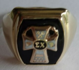 Vintage Sigma Chi 10K Gold Fraternity Ring 14gm Piece Solid Heavy 2