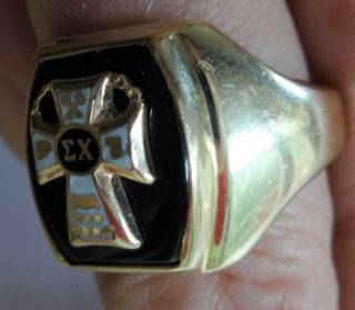 Vintage Sigma Chi 10K Gold Fraternity Ring 14gm Piece Solid Heavy 4