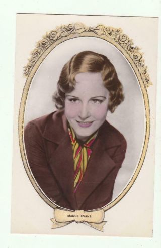 Vintage Tinted Real Photo Movie Star Postcard Madge Evans (pr)
