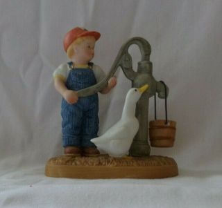 Vintage 1983 Little Farmers Limited Edition Country Store Boy At Water Pump