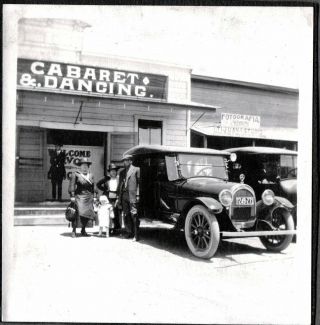 Vintage Photograph 1920 Girls Car Auto Advertising Signs Tijuana Mexico Photo