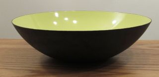 Vintage 15 " Krenit Bowl Enamel On Steel Denmark Chartreuse/green