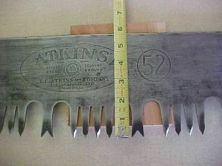 Vintage Atkins 7 ft.  52 Cross Cut Saw 84 in.  Lance Tooth Pattern Crosscut Saw 4