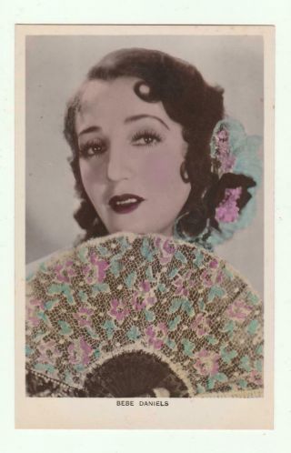 Vintage Tinted Real Photo Movie Star Postcard Bebe Daniels