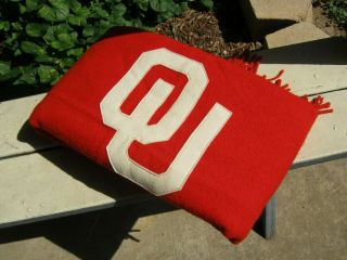 Vintage Pendleton Wool Stadium Blanket University Of Oklahoma Ou Sooners Sports