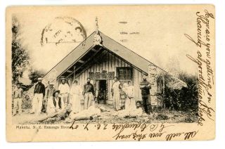 1907 Zealand Postcard Of Runanga House In Maketu Sent To Argentina