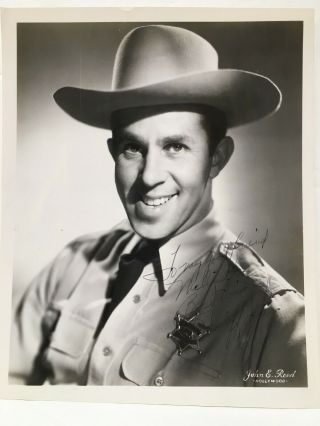 Vintage B & W 50s Sheriff John La Personality Autographed Signed Photo Hollywood
