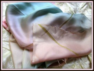 GORGEOUS LUSH VINTAGE FRENCH PURE SILK OMBRE DESIGNER FABRIC GOLD GILTED PAINT 2