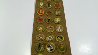 Vintage 1940s - 1950s Boy Scout Sash with 36 Merit Badges 7