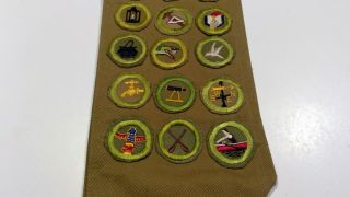 Vintage 1940s - 1950s Boy Scout Sash with 36 Merit Badges 8