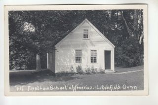 Real Photo Postcard First Law School Of America Litchfield Ct