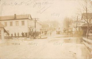 Rppc Photo Postcard High Water Flood Disaster Wabash River Pittsburg Indiana Old
