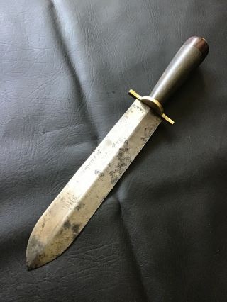 Vintage Dagger Knife Old Wells Fargo Bowie Knife Military Primitive Usa