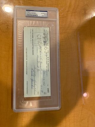 Carlo Gambino Mobster Signed (twice) Jan.  17th 1963 Check Auto Autograph Psa/dna