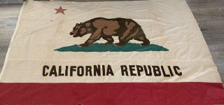 Large Vintage 5 X 8 Cloth California Republic Bear Usa American State Flag