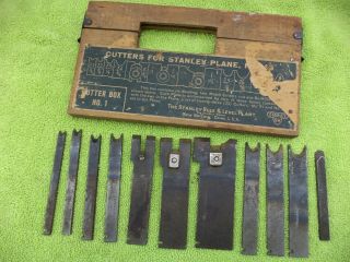 Vintage Stanley Sw Cutters For Stanley Plane No.  45 Cutter Box No.  1 Complete