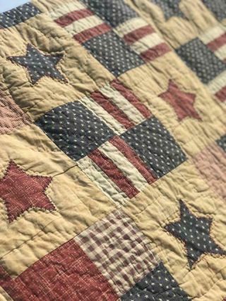 EXQUISITE RUSTIC VINTAGE STARS & STRIPES OLD GLORY AMERICA THE QUILT 7