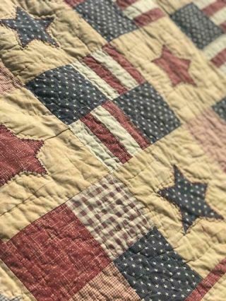 EXQUISITE RUSTIC VINTAGE STARS & STRIPES OLD GLORY AMERICA THE QUILT 8