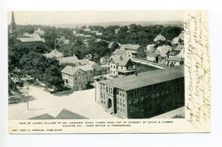 North Andover Ma Mass Aerial View Lower Village,  Mill,  Homes,  Streets,  1905